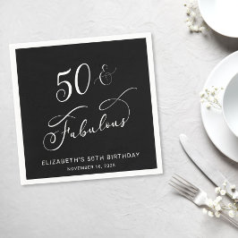 Chic 50:e Födelsedagsfesten svart Pappersservett