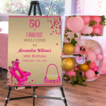 Chic 50& Fabulösa Högklackar Guld Shock rosa Glitt