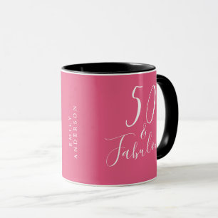 Chic 50 Fabulous Shock rosa 50:e födelsedagen Mugg