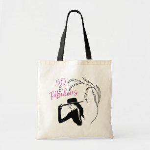 Chic 50 och Fabulous Rosa Black Birthday Tygkasse