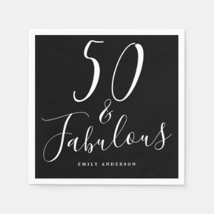 Chic 50 Svartvit, Fabulous Black White, 50:e födel Pappersservett