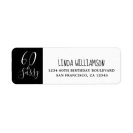 Chic 60 Sassy Black White 60:e Returadressen Returadress Etikett