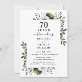 Chic 70-årsjubileum Monogram Blommig Inbjudningar