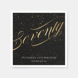 Chic 70:e konfetti-kalligrafi Guld Black Pappersservett