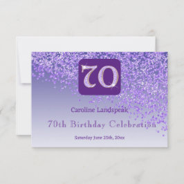 Chic 70 Lila Glitter OSA vid födelsedag Kort