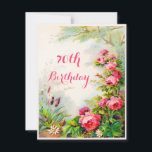 Chic 70th Birthday Victorian Rosor Cottage Garden Inbjudningar<br><div class="desc">Chic 70:e födelsedagsfesten Viktorianska inbjudningskort i rosor stugan land trädgårdsodling anpassningsbar. Kvinnors elegant, personlig, blommigt 70:e födelsedagsfest firande inbjudningsmall, med vackra, antika, botaniska vintagar som illustrerar en färgstark, livfull, ljusstark, gladlydig, vintage gräns/ram som målar upp vackra blommor rosa anpassningsbar engelsk rosor, vår daisy blommor och ett träd i en romantisk...</div>