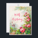 Chic 70th Birthday Victorian Rosor Cottage Garden Inbjudningar<br><div class="desc">Chic 70:e födelsedagsfesten Viktorianska inbjudningskort i rosor stugan land trädgårdsodling anpassningsbar. Kvinnors elegant, personlig, blommigt 70:e födelsedagsfest firande inbjudningsmall, med vackra, antika, botaniska vintagar som illustrerar en färgstark, livfull, ljusstark, gladlydig, vintage gräns/ram som målar upp vackra blommor rosa anpassningsbar engelsk rosor, vår daisy blommor och ett träd i en romantisk...</div>