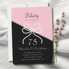 Chic 75-årsjubileum Gala Enkelt Stunning Rosa och  Inbjudningar