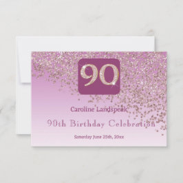 Chic 90 Födelsedag Ro Guld Glitter OSA Kort