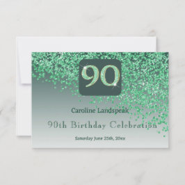 Chic 90 Grönt Glitter OSA vid födelsedagen Kort