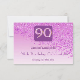 Chic 90 Rosa Glitter OSA vid födelsedag Kort
