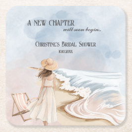 Chic "A New Chapter" Beach and Vinkarare Möhippa Underlägg Papper Kvadrat