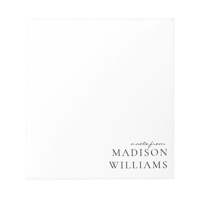 Chic A Note From Script Typography Anteckningsbloc Anteckningsblock (Framsida)