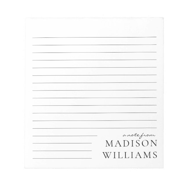 Chic A Note From Script Typography Lined Notepads Anteckningsblock (Framsida)