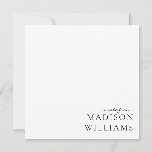 Chic A Note from Script Typography Note Card Anteckningskort (Framsida)