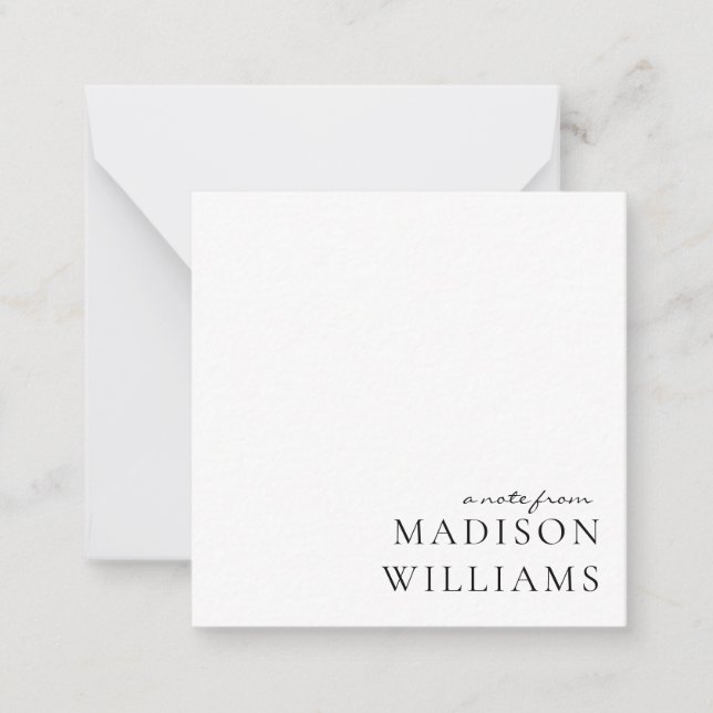 Chic A Note from Script Typography Note Card Anteckningskort (Framsida)