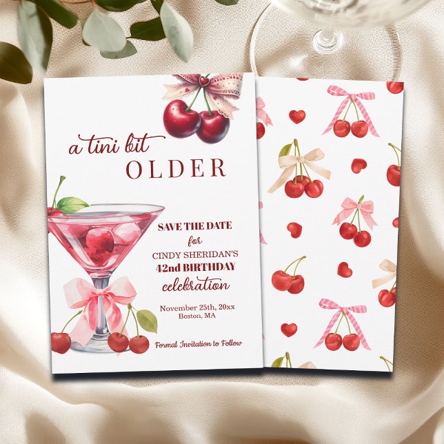 Chic A Tini Bit Older Cherry Martini 42nd Birthday Spara Datumet (Skapare uppladdad)