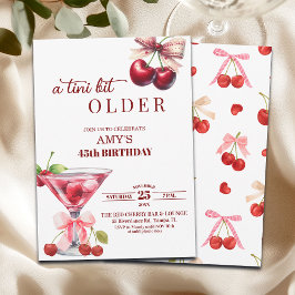 Chic A Tini Bit Older Cherry Martini 45-årsdag Inbjudningar