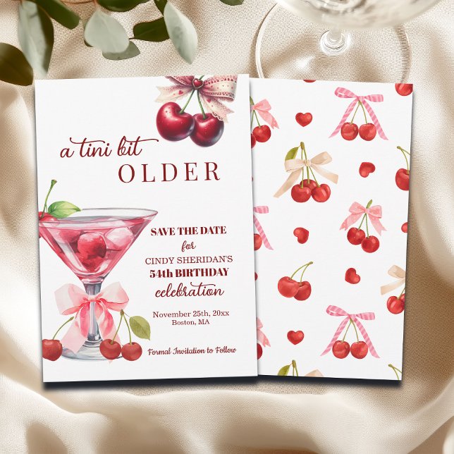 Chic A Tini Bit Older Cherry Martini 54th Birthday Spara Datumet (Skapare uppladdad)
