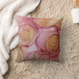Chic Abstrakt Blommigt Ro Brown Beige Kudde