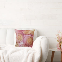 Chic Abstrakt Blommigt Ro Brown Beige Lila Kudde