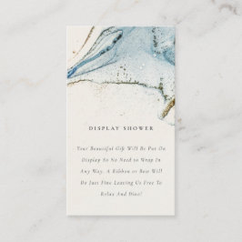 Chic Abstrakt Blue Guld Beach Visning Baby Shower Tilläggskort