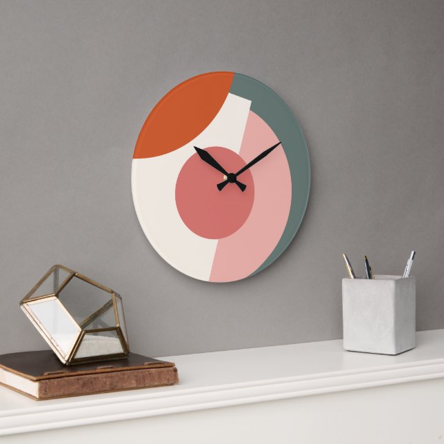 Chic Abstrakt Geometric Circles Mosaic Art Mönster Stor Klocka (Kontor)