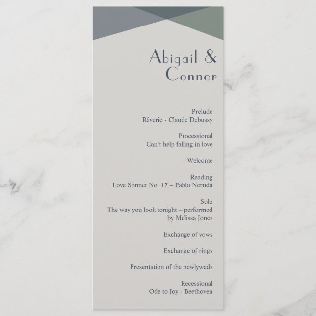 Chic Abstrakt Geometric Sage Navy Dusty Blue Program (Framsida)