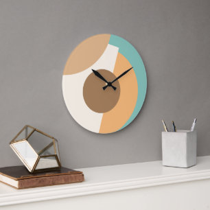 Chic abstrakt geometrisk cirklar mosaik konst möns stor klocka