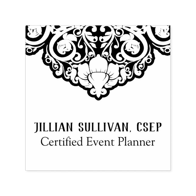 Chic Abstrakt Grått på svarta rullar Självfärgande Stämpel (Design)