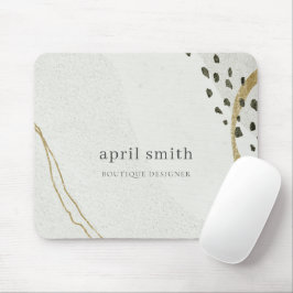 Chic Abstrakt Ivory Guld Black Grått Stone Struktu Musmatta