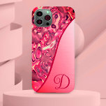 Chic Abstrakt Magenta Red Rosa Färg Monogram<br><div class="desc">Chicens mobilfodral med flera färg-toner och magenta, rosa och rött i en glamorös abstrakt design kombinerad med borstad metall och personlig med ett monogram eller namn i ditt val av teckensnitt stil och storlekt (visas i ett elegant-calligraphy-skriptteckensnitt). ALTERNATIV: Provet visas i iPhone 14-modellen och knappt där fodral stil - andra...</div>