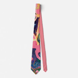 Chic abstrakt marmor konst på rosa nacke slips