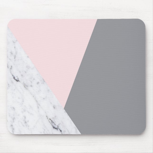 Chic abstrakt Mousepad för marmorrosagrått Musmatta (Framsidan)