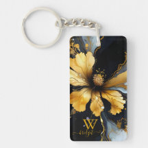 chic abstrakt svart guld blommigt