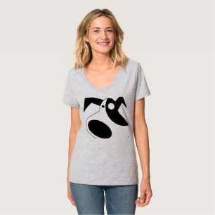 Chic Abstrakt Valp Dam V-ringad T-Shirt - Konstnär