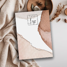 Chic Abstrakt VattenfärgsLogotyp Necklace-Visning Visitkort