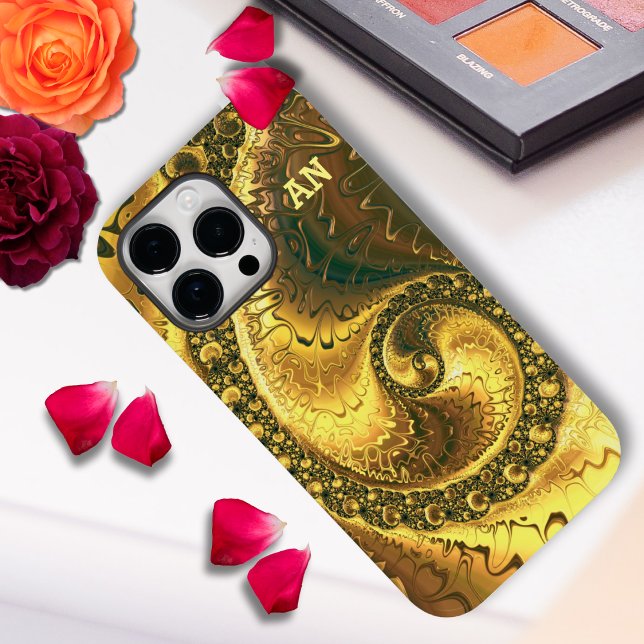 Chic Abstrakt Vivid Fractal Golden Sprial initiale (Skapare uppladdad)