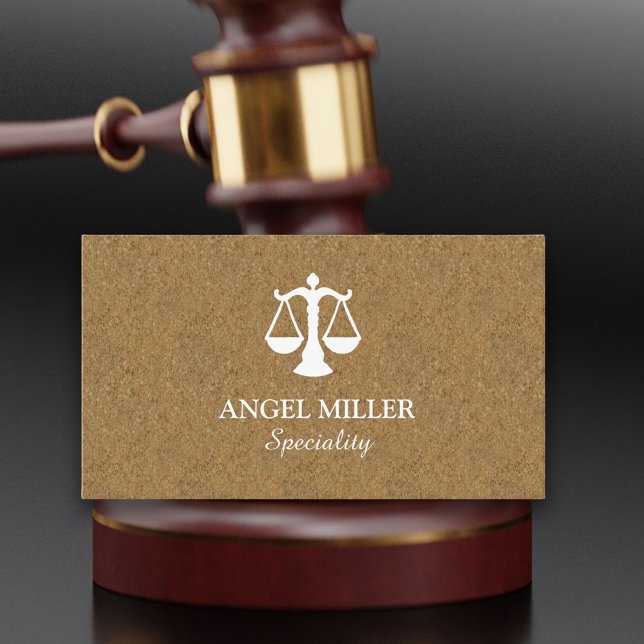 Chic advokat kork wood visitkort (Chic design for attorney business card )