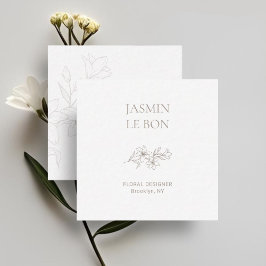 Chic Affärskortet Minimal Blommigt kvadrat Fyrkantigt Visitkort
