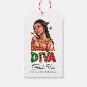 Chic African American Diva Presentetikett