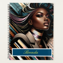 Chic African American Woman Personlig Planner
