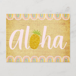Chic Aloha Ananas Inbjudan Vykort
