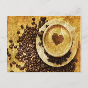 Chic älskare för kaffe för bönor för Java Vykort