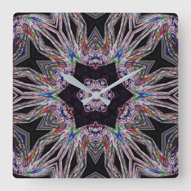 Chic Ametystutformning Akrylväggslås Fyrkantig Klocka (Framsida)