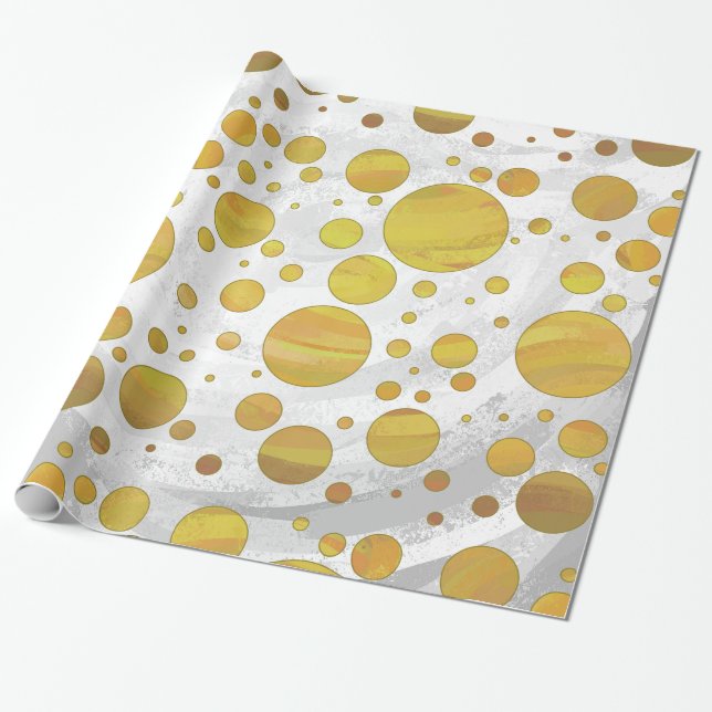 Chic Ananas Polka dots Presentpapper (Utrullad)