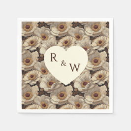 Chic Anemones Sparkle Autumn Wedding Pappersservett