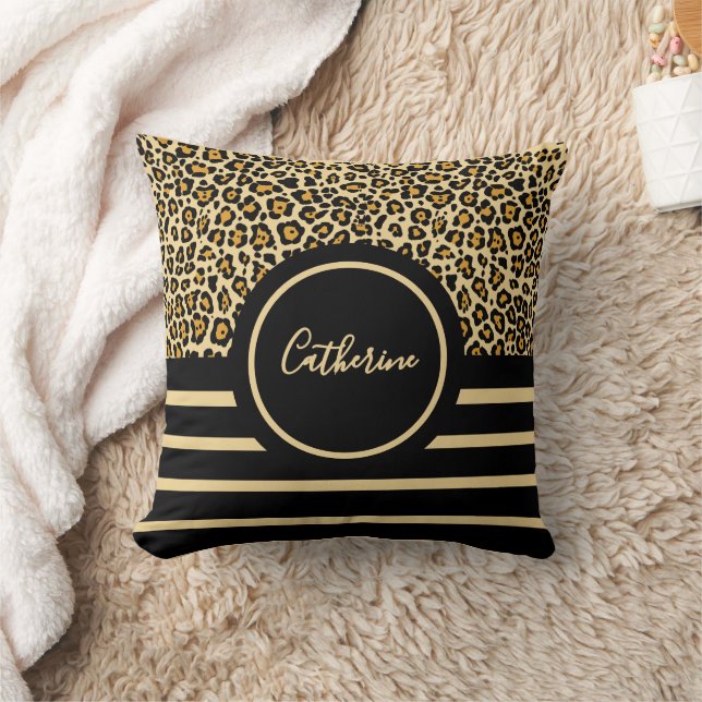 Chic Animal Skin Leopard Pattern Throw Pillow Kudde (Filt)