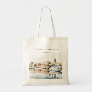 Chic Annapolis Maryland Watercolor Bröllop Tygkasse