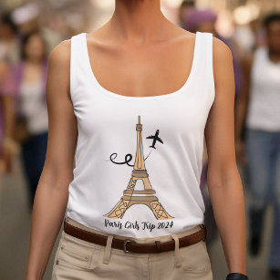 Chic Anpassade Paris Eiffel Torn Girls Resa Linne Med Racerback